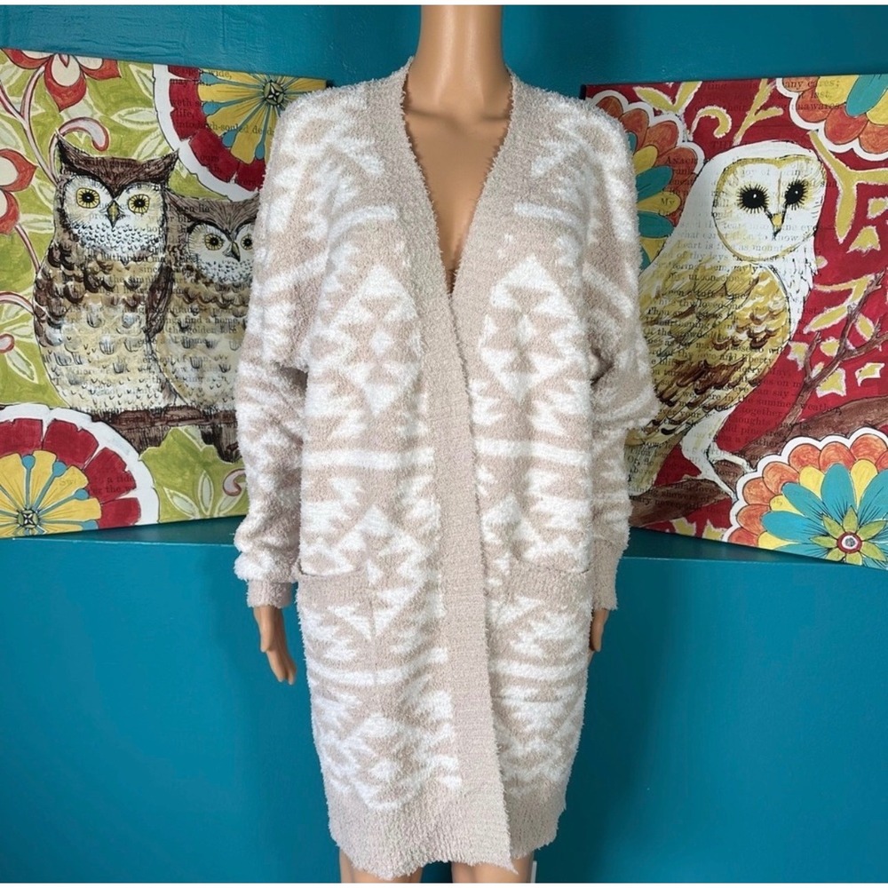 Madeline & Monroe Cardigan Women's L Fuzzy Southwestern Aztec Long Duster